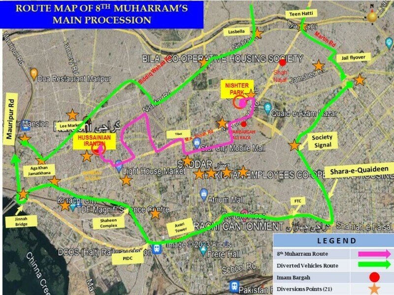 Karachi police issue traffic, security plan for 8-10th Muharram process