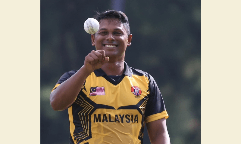 Malaysian seamer enters T20 record books for the first time .