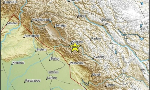 5.8 magnitude earthquake jolts parts of Punjab, KP .